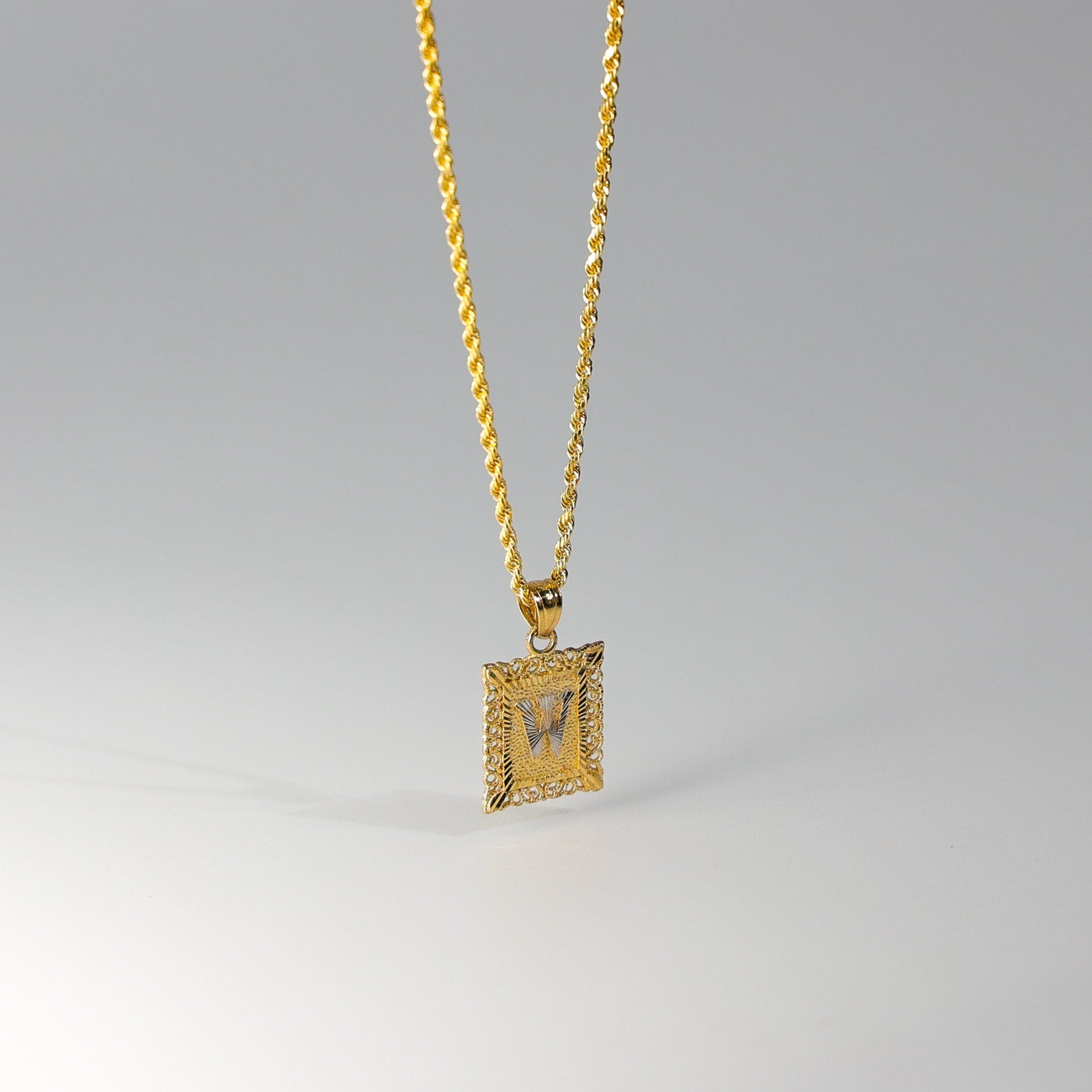 Gold Letter W Pendants | A-Z Gold Pendants - Charlie & Co. Jewelry