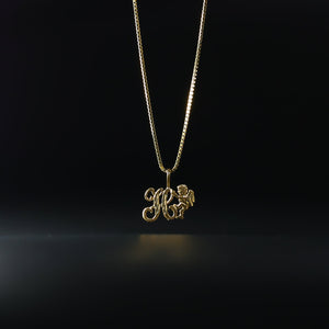 Gold Angel Letter H Pendant | A-Z Pendants - Charlie & Co. Jewelry