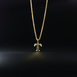 Gold Bold Letter T Pendant | A-Z Pendants - Charlie & Co. Jewelry