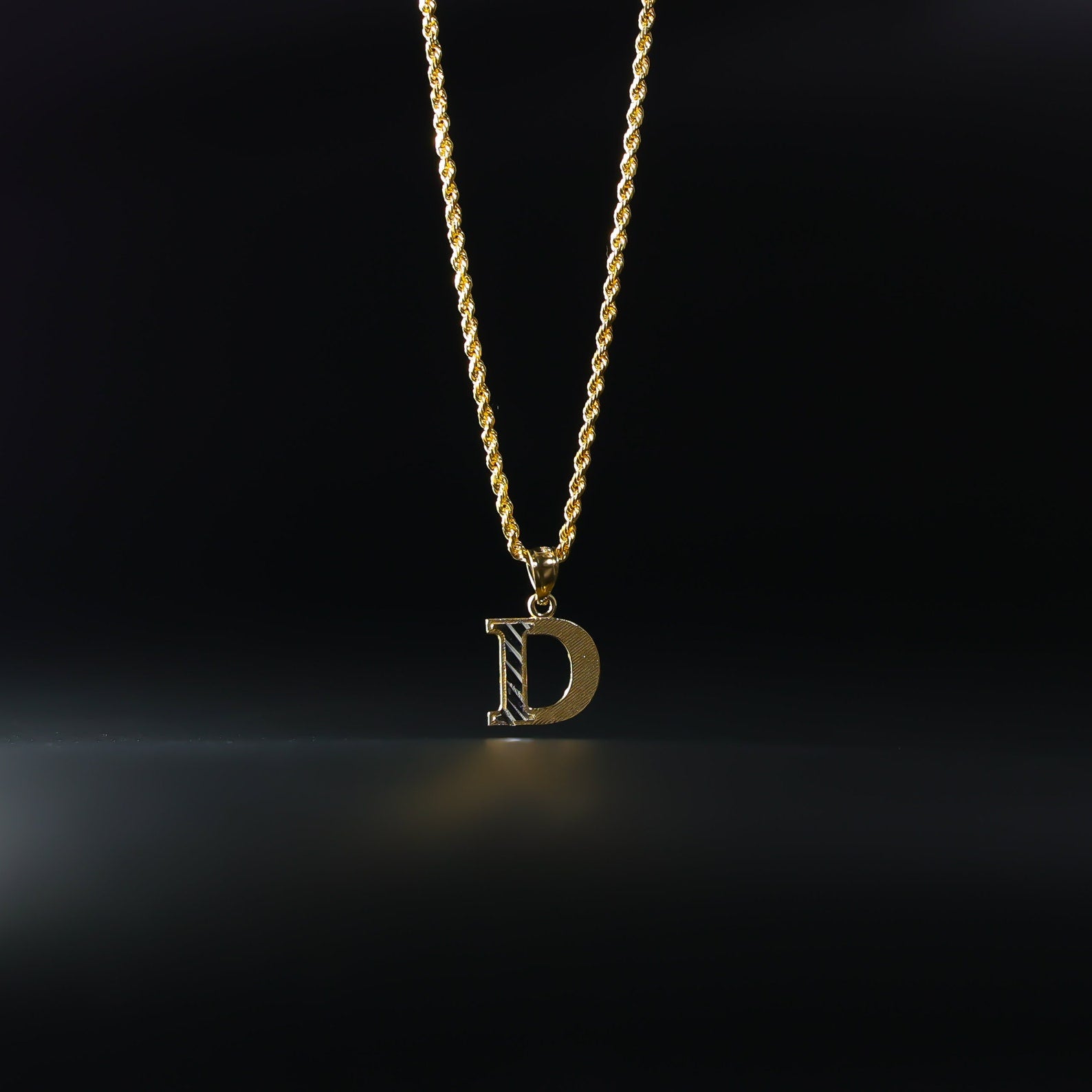 Gold Bold Letter D Pendant | A-Z Pendants - Charlie & Co. Jewelry