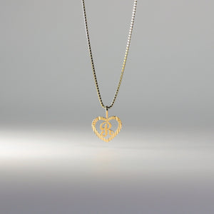 Gold Heart-Shaped Letter R Pendant | A-Z Pendants - Charlie & Co. Jewelry