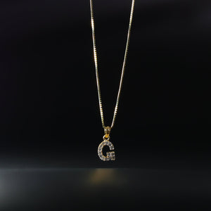 Gold Cubic Zirconia Letter G Pendant | A-Z Pendants - Charlie & Co. Jewelry