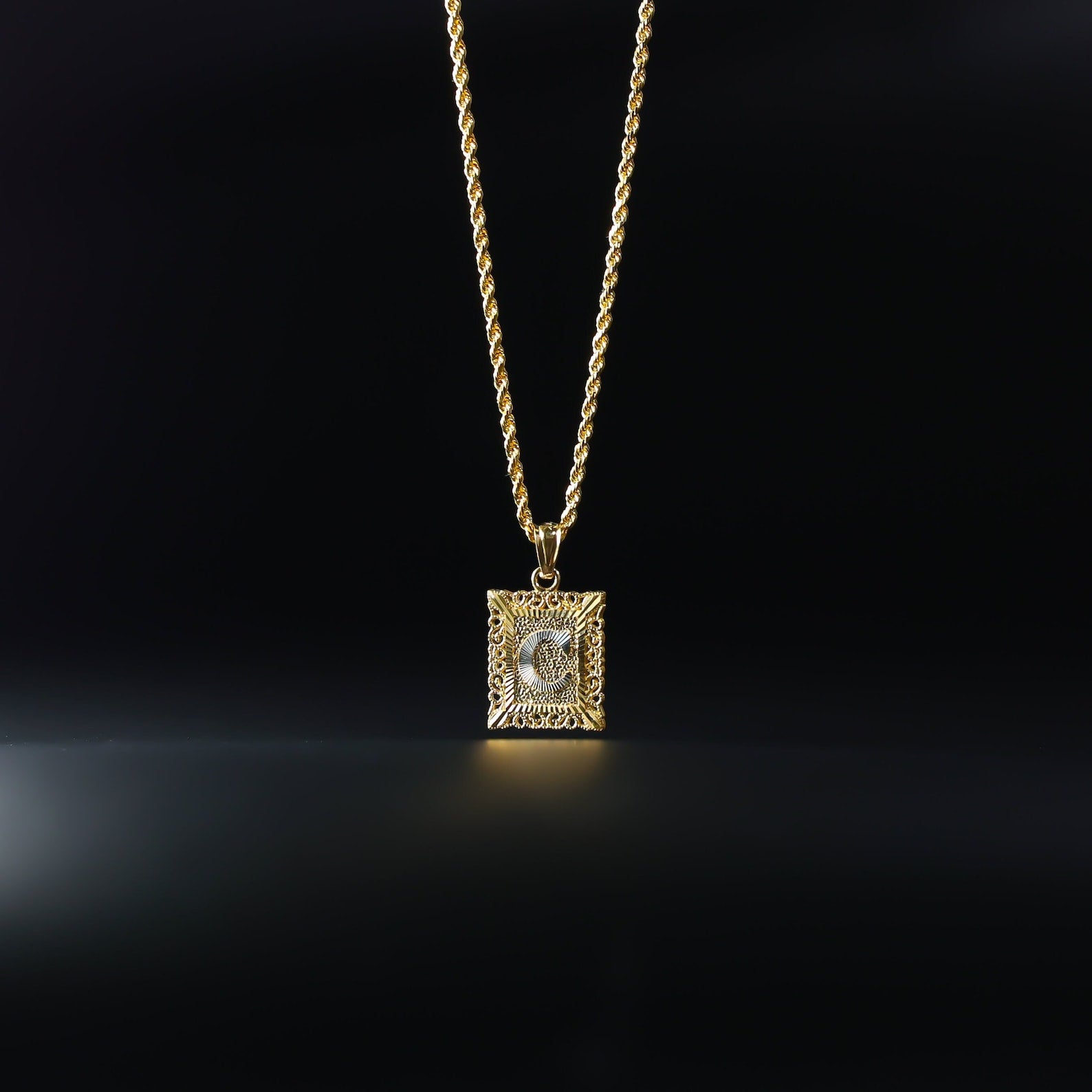 Gold Letter C Pendants | A-Z Gold Pendants - Charlie & Co. Jewelry
