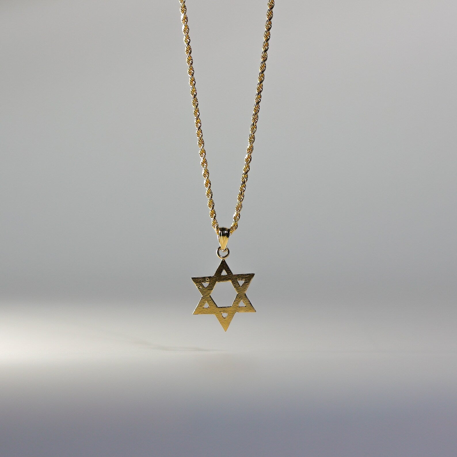 Gold Star of David Pendant Model-1506 - Charlie & Co. Jewelry