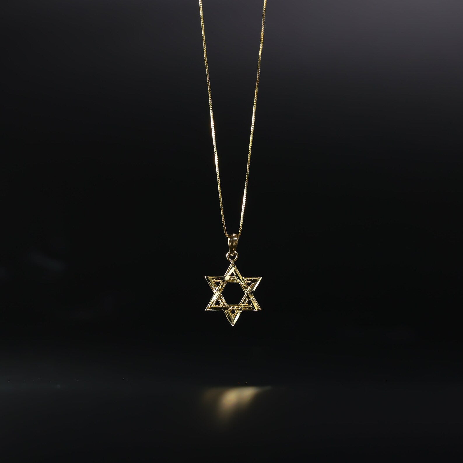 Gold Star of David Pendant Model-1506 - Charlie & Co. Jewelry