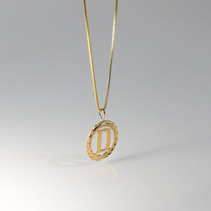 Gold Wreath D Initial Pendant | A-Z Pendants - Charlie & Co. Jewelry