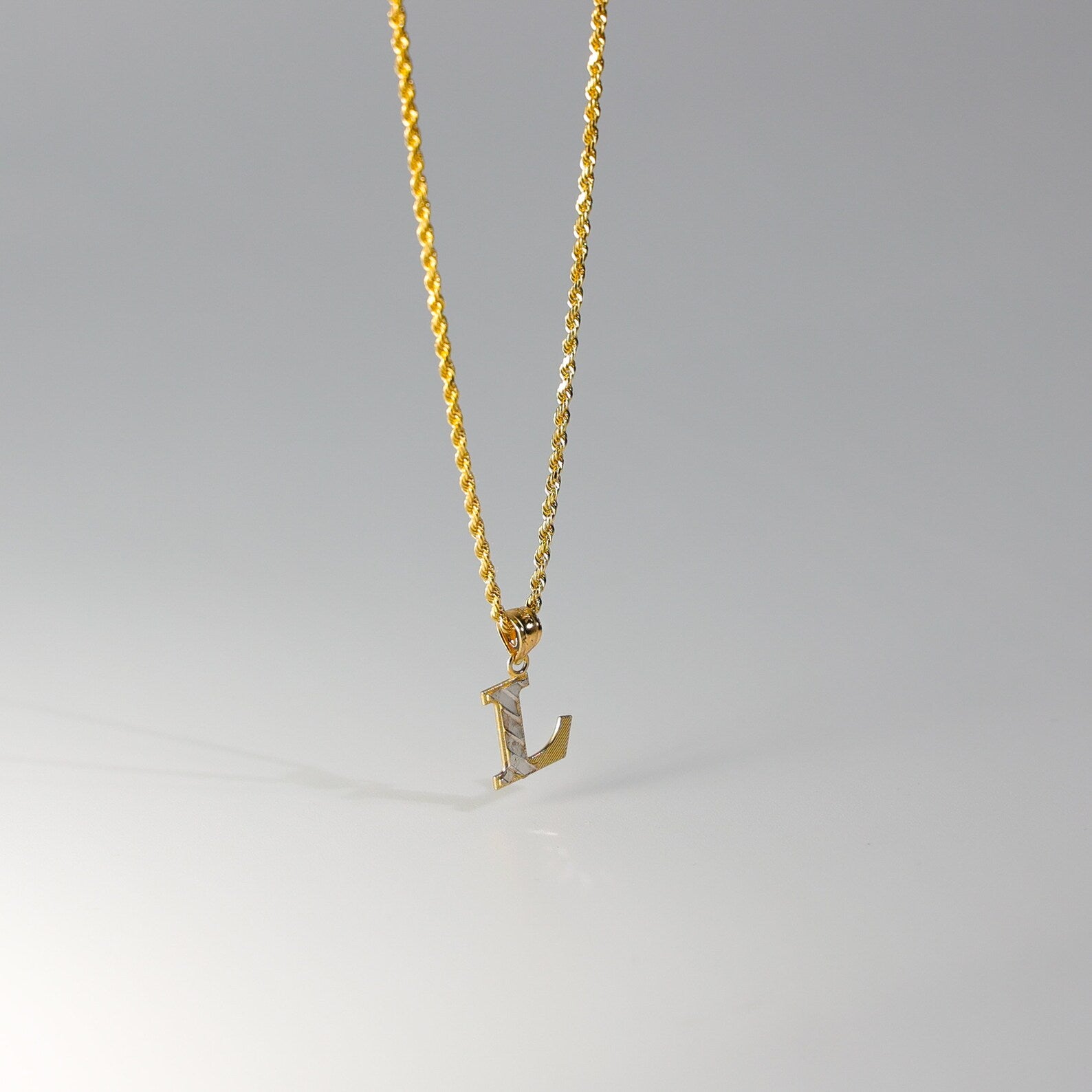 Gold Bold Letter L Pendant | A-Z Pendants - Charlie & Co. Jewelry