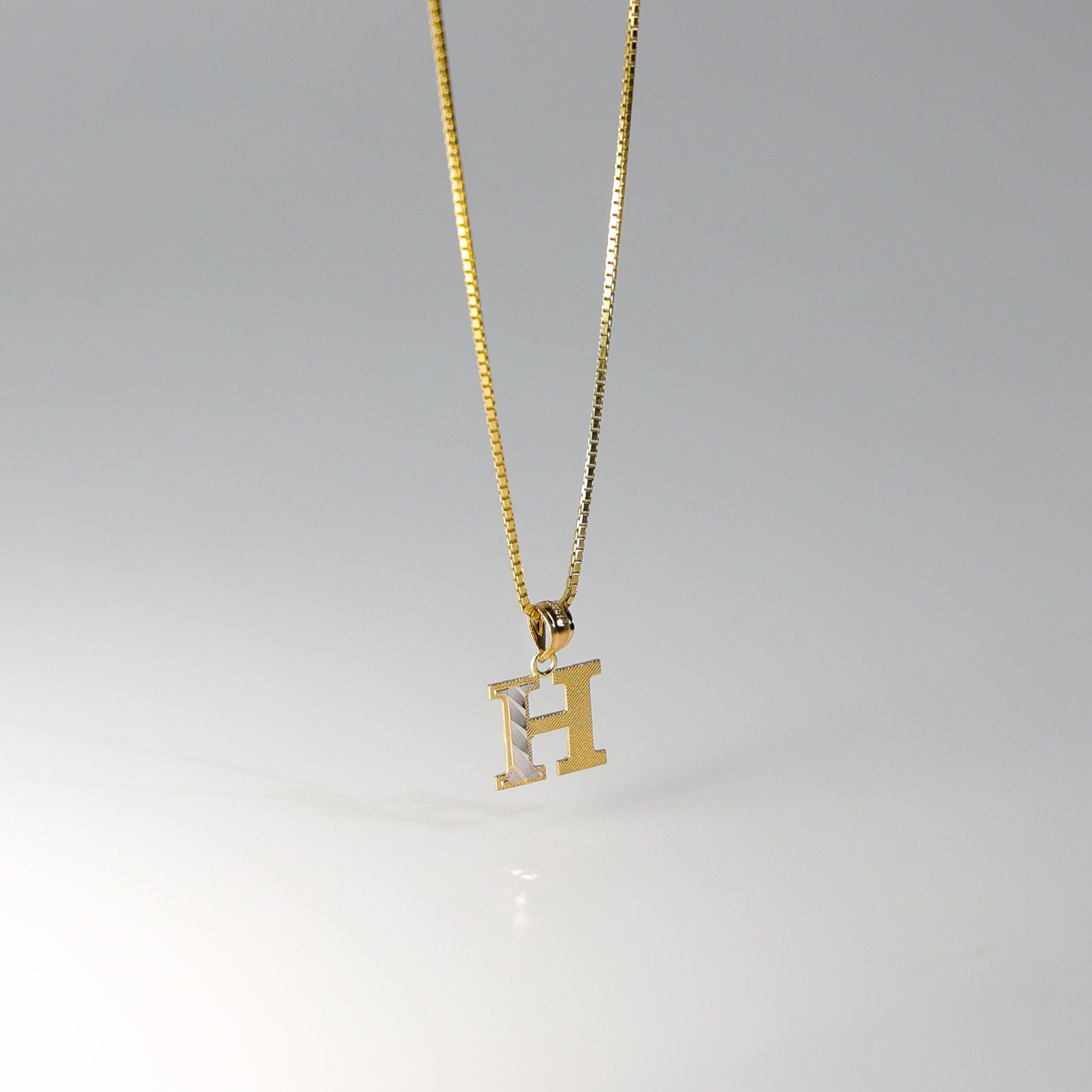 Gold Bold Letter H Pendant | A-Z Pendants - Charlie & Co. Jewelry