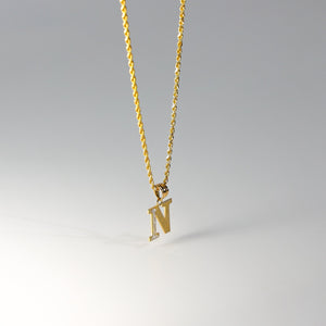 Gold Bold Letter N Pendant | A-Z Pendants - Charlie & Co. Jewelry