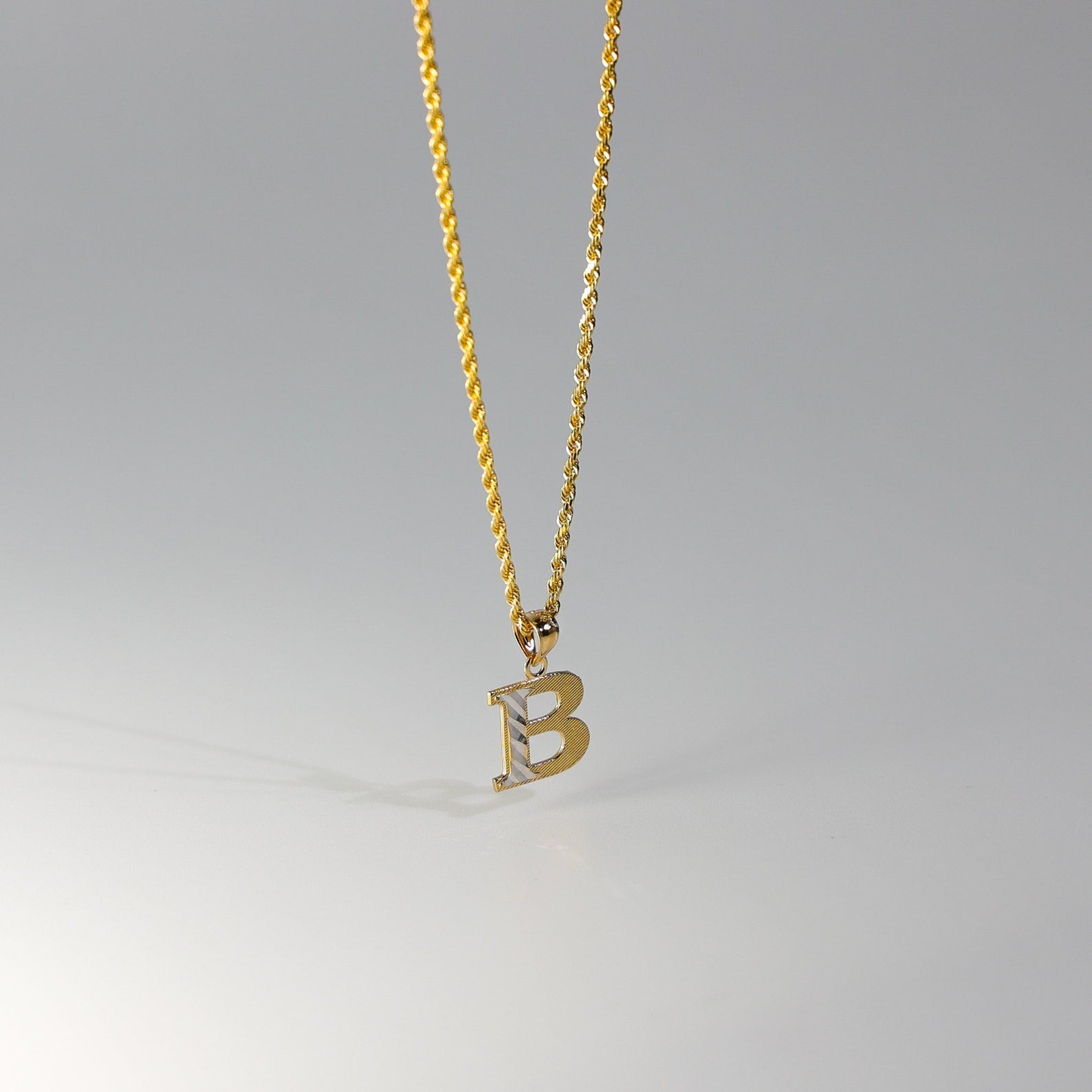 Gold Bold Letter B Pendant | A-Z Pendants - Charlie & Co. Jewelry