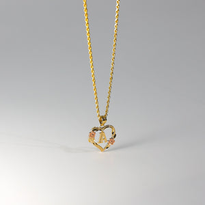 Gold Heart Initial A Pendant | A-Z Pendants - Charlie & Co. Jewelry