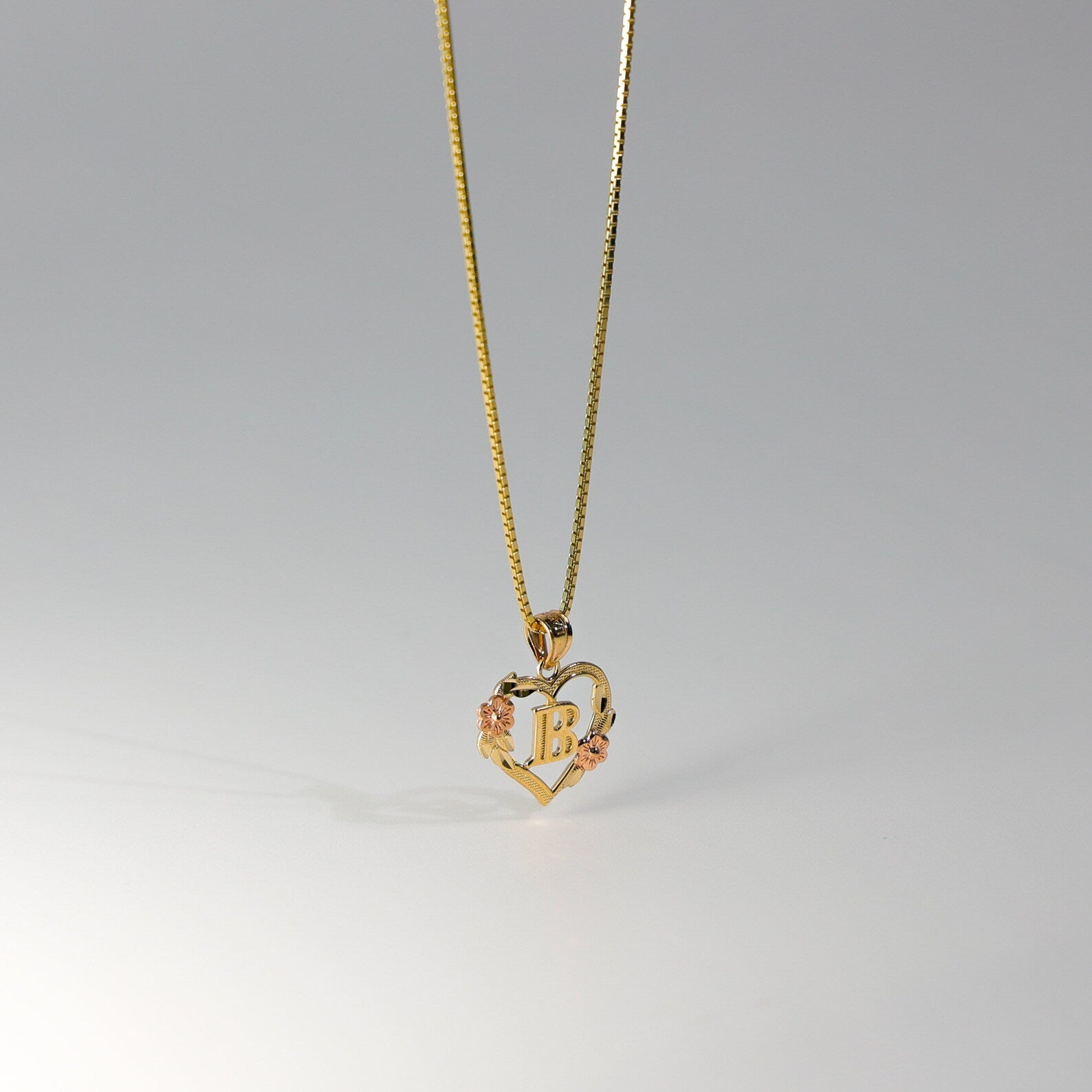 10kt real gold heart initial B pendant cheapest