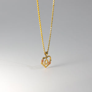 Gold Heart Initial O Pendant | A-Z Pendants - Charlie & Co. Jewelry