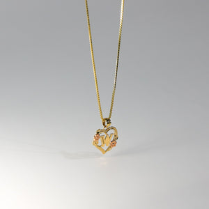 Gold Heart Initial W Pendant | A-Z Pendants - Charlie & Co. Jewelry