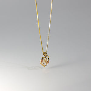 Gold Heart Initial N Pendant | A-Z Pendants - Charlie & Co. Jewelry