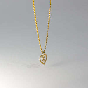Gold Heart-Shaped Letter K Pendant | A-Z Pendants - Charlie & Co. Jewelry