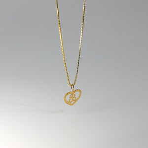Gold Heart-Shaped Letter B Pendant | A-Z Pendants - Charlie & Co. Jewelry