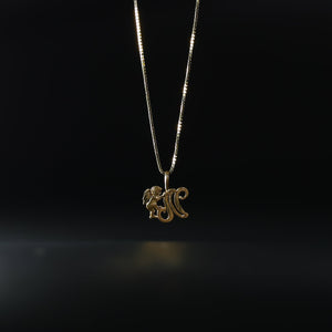 Gold Angel Letter N Pendant | A-Z Pendants - Charlie & Co. Jewelry