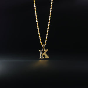 Gold Bold Letter K Pendant | A-Z Pendants - Charlie & Co. Jewelry