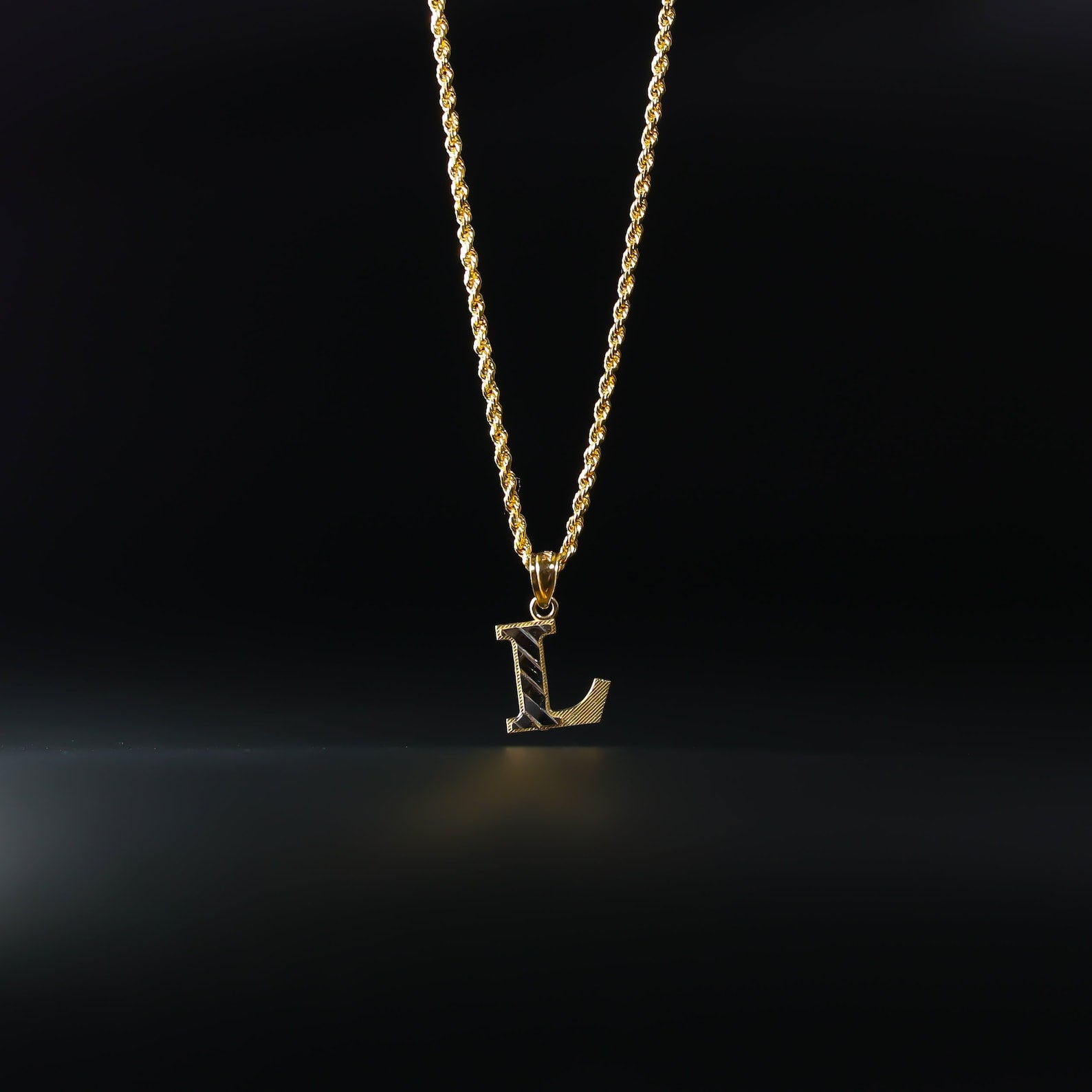 Gold Bold Letter L Pendant | A-Z Pendants - Charlie & Co. Jewelry