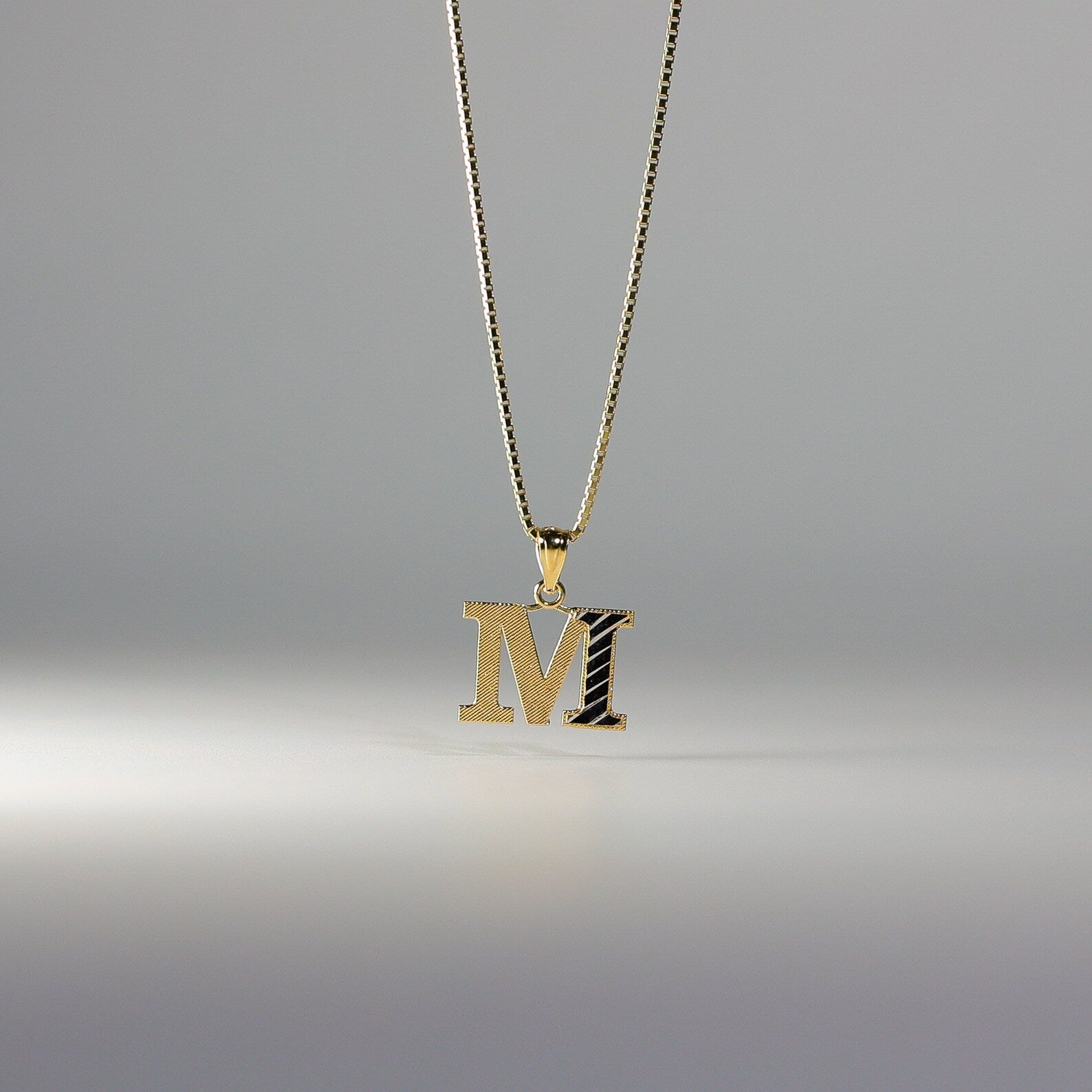 Gold Bold Letter M Pendant | A-Z Pendants - Charlie & Co. Jewelry