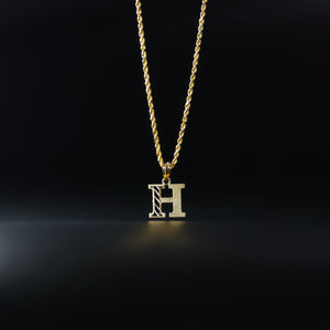 Gold Bold Letter H Pendant | A-Z Pendants - Charlie & Co. Jewelry