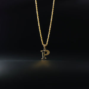 Gold Bold Letter P Pendant | A-Z Pendants - Charlie & Co. Jewelry