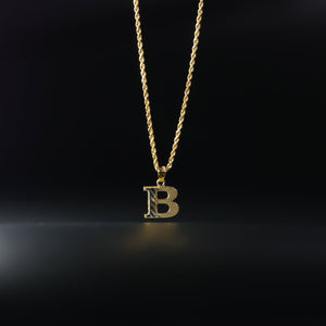 Gold Bold Letter B Pendant | A-Z Pendants - Charlie & Co. Jewelry