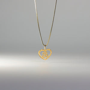Gold Heart-Shaped Letter B Pendant | A-Z Pendants - Charlie & Co. Jewelry
