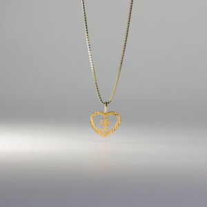 Gold Heart-Shaped Letter I Pendant | A-Z Pendants - Charlie & Co. Jewelry