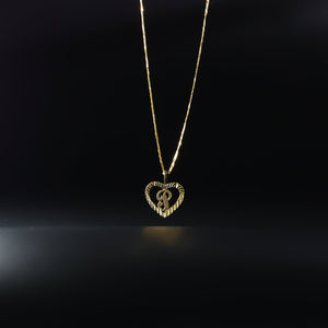 Gold Heart-Shaped Letter P Pendant | A-Z Pendants - Charlie & Co. Jewelry