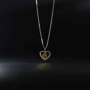 Gold Heart-Shaped Letter C Pendant | A-Z Pendants - Charlie & Co. Jewelry
