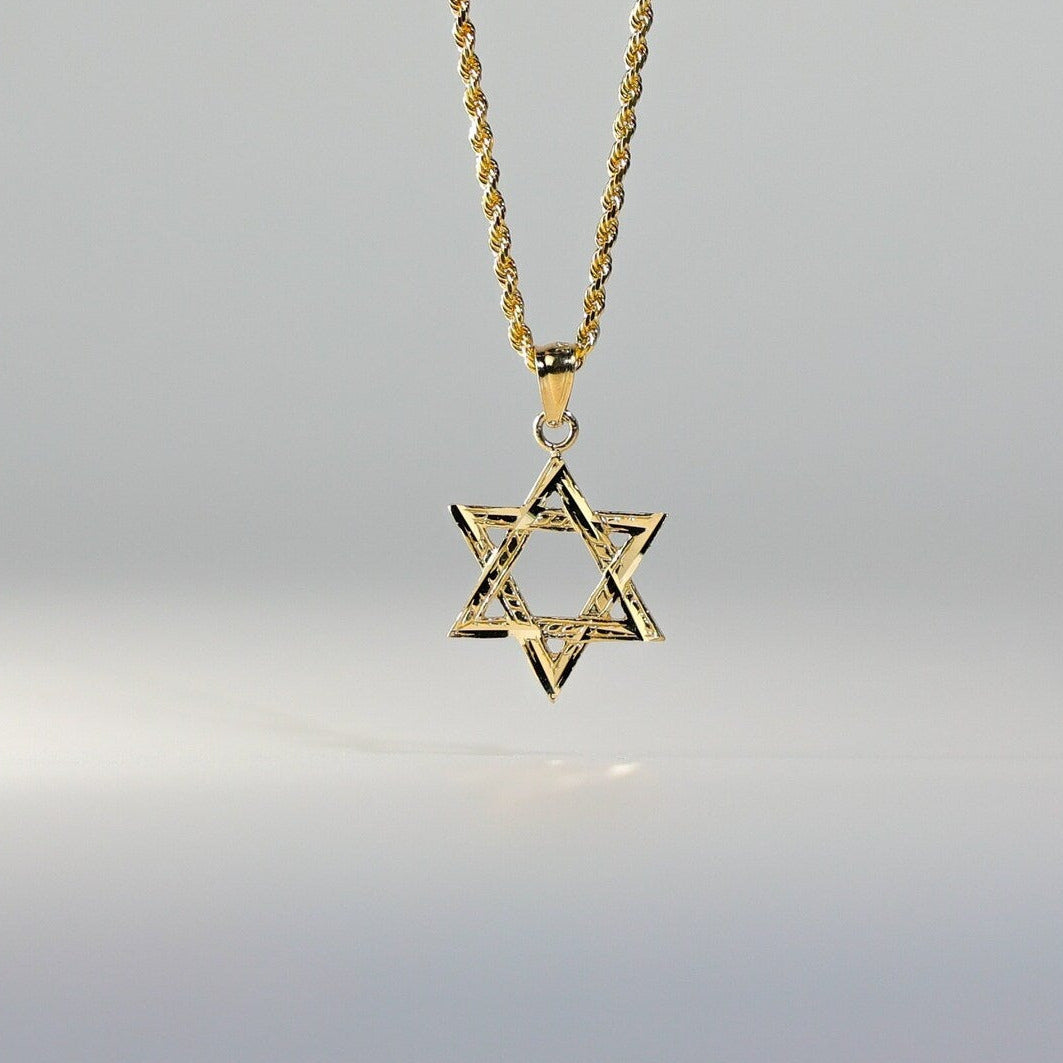 Gold Star of David Pendant Model-1506 - Charlie & Co. Jewelry