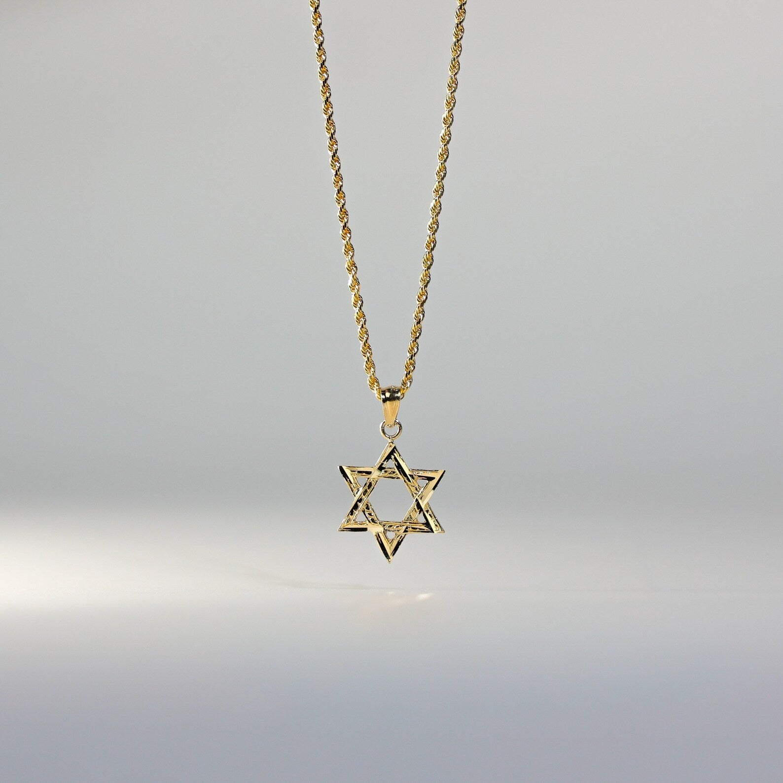 Gold Star of David Pendant Model-1506 - Charlie & Co. Jewelry