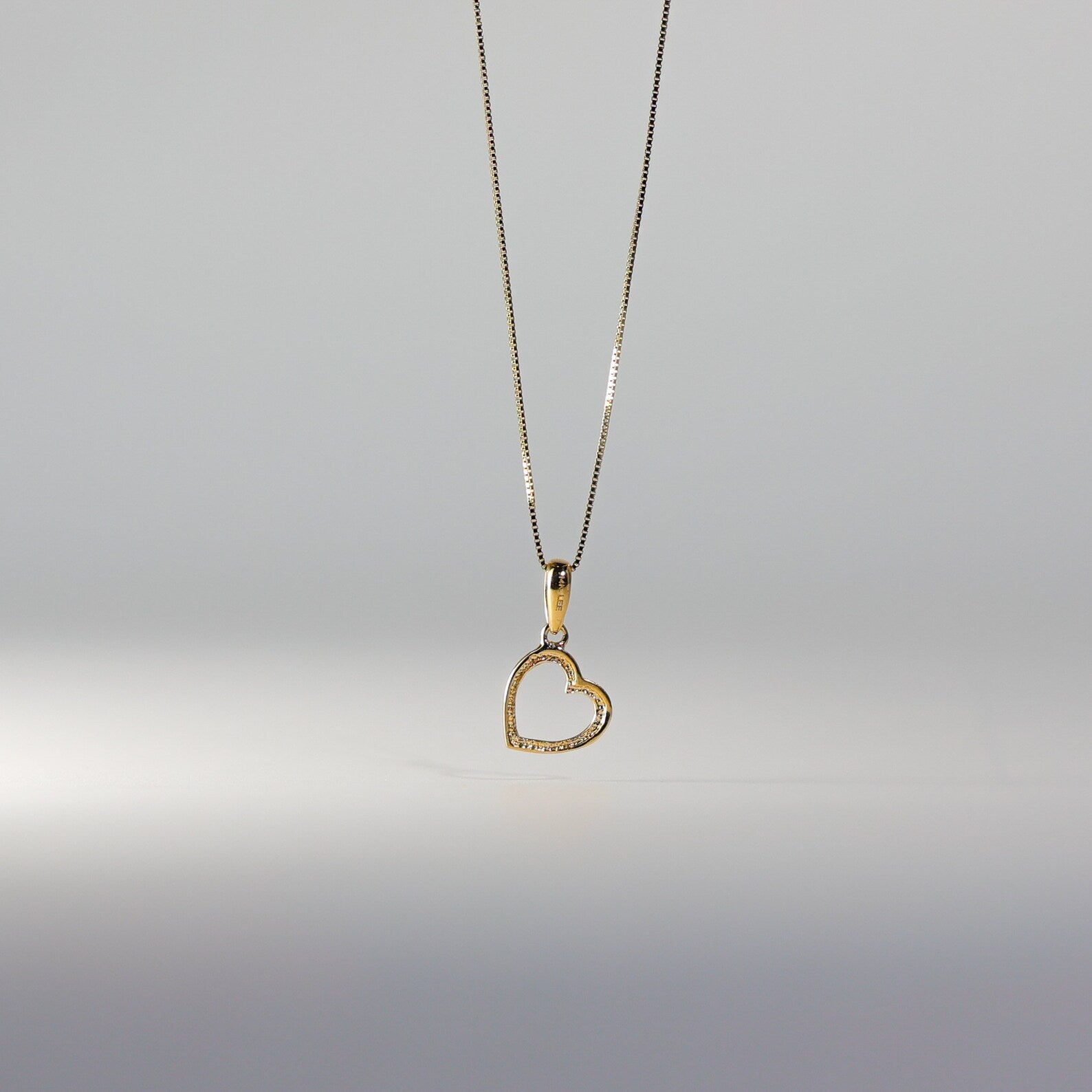 Gold Small Open Heart Pendant Model-1795 - Charlie & Co. Jewelry