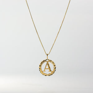 Gold Wreath A Initial Pendant | A-Z Pendants - Charlie & Co. Jewelry