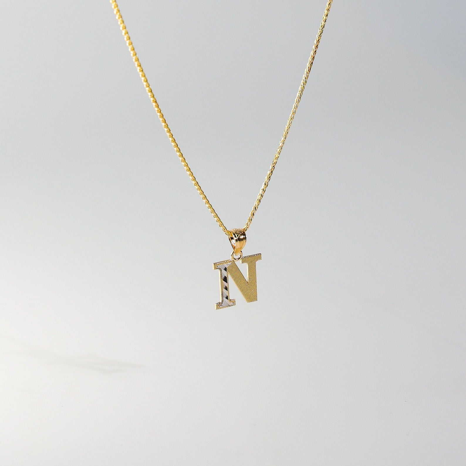 Gold Bold Letter N Pendant | A-Z Pendants - Charlie & Co. Jewelry