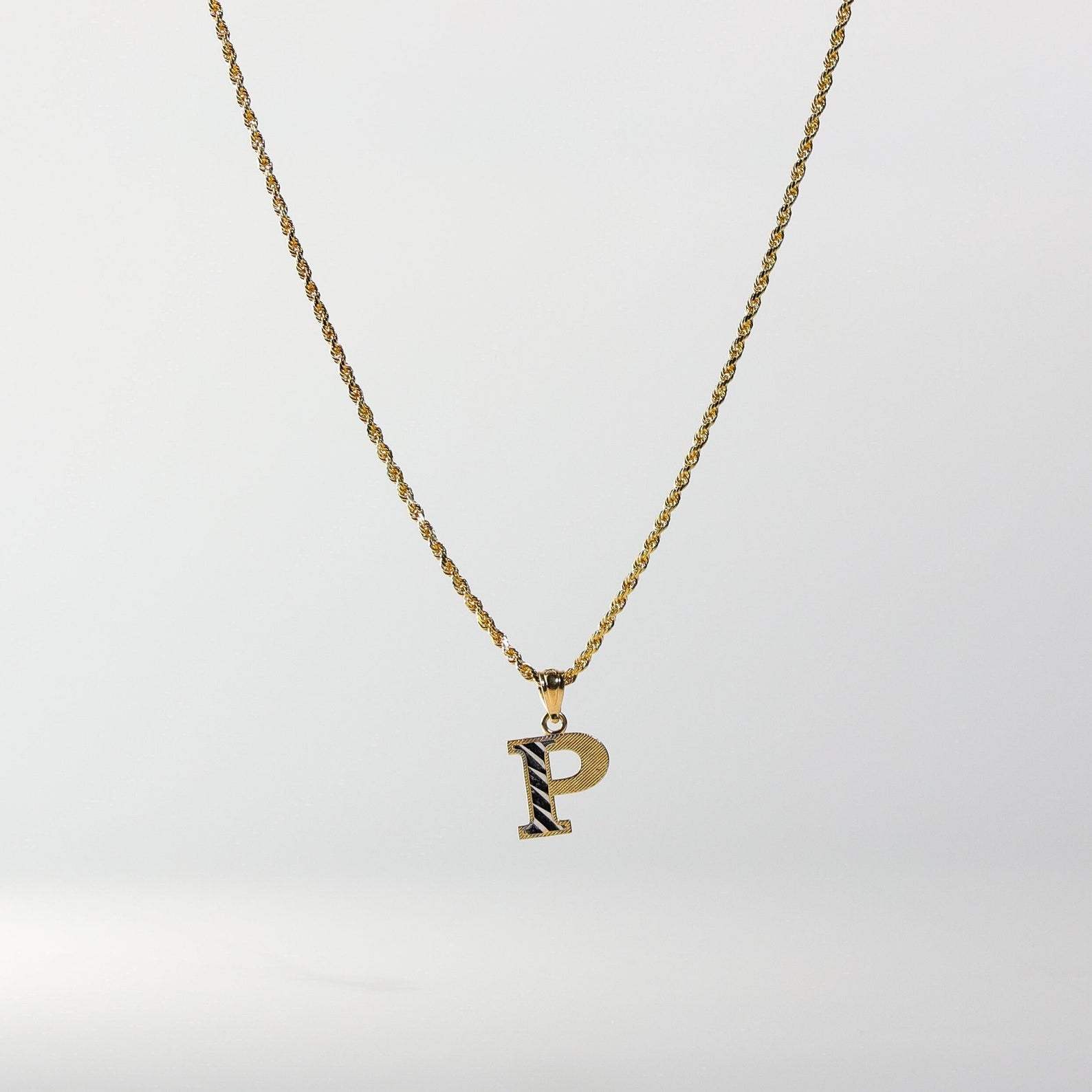Gold Bold Letter P Pendant | A-Z Pendants - Charlie & Co. Jewelry