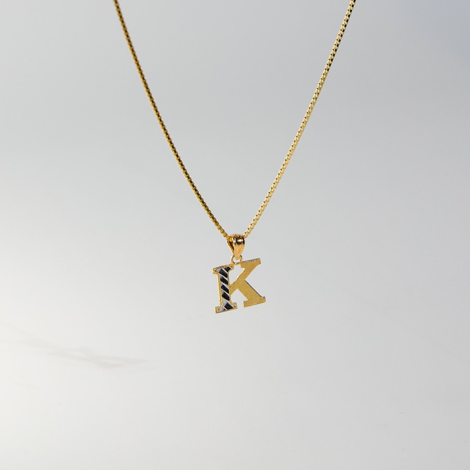 Gold Bold Letter K Pendant | A-Z Pendants - Charlie & Co. Jewelry