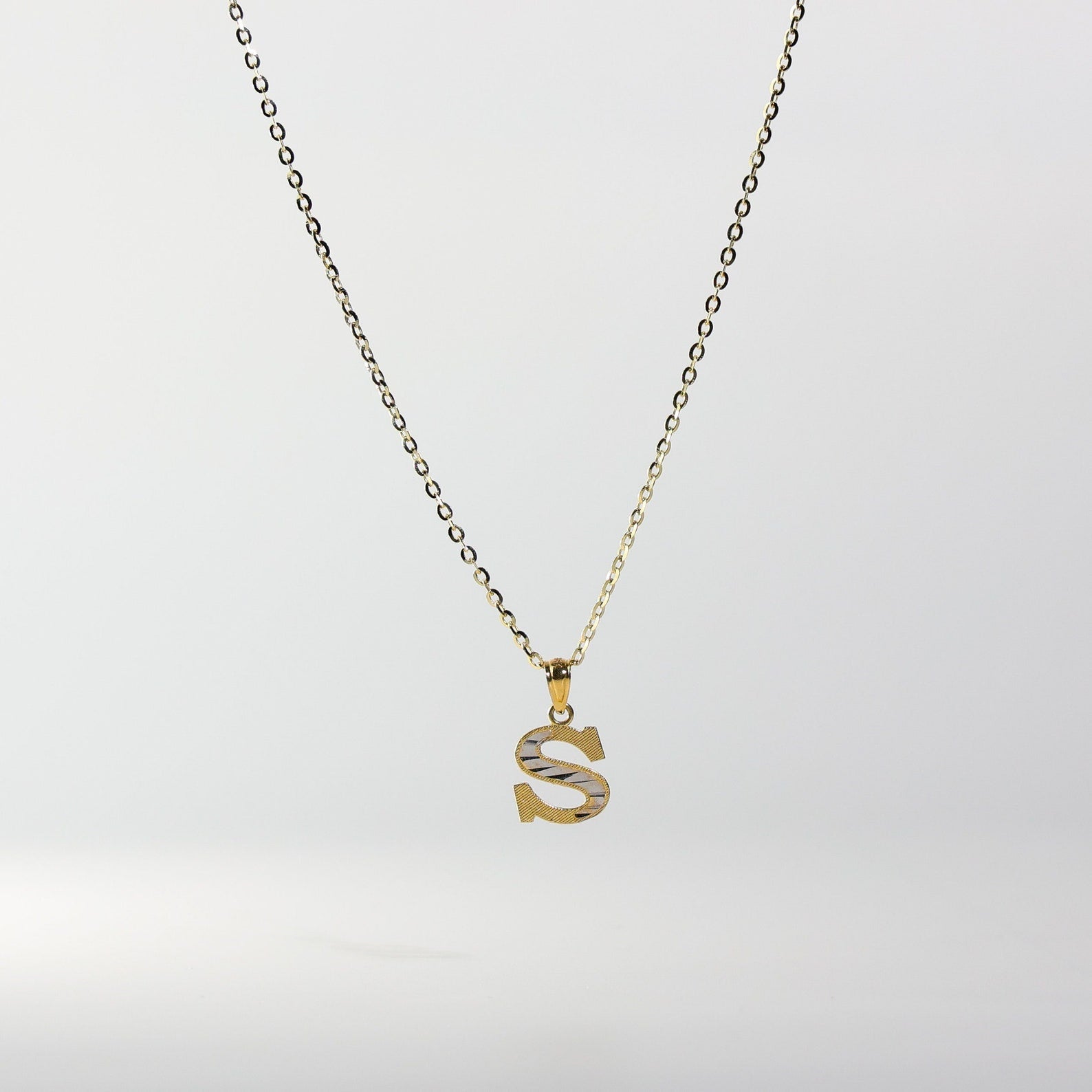 Gold Bold Letter S Pendant | A-Z Pendants - Charlie & Co. Jewelry