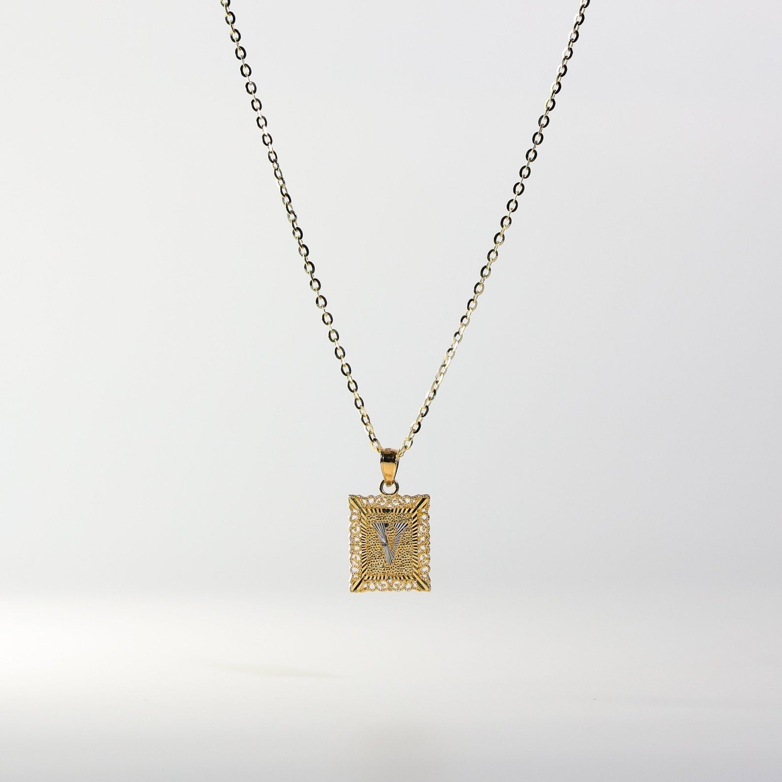 Gold Letter V Pendants | A-Z Gold Pendants - Charlie & Co. Jewelry
