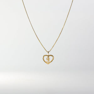 Gold Heart-Shaped Letter I Pendant | A-Z Pendants - Charlie & Co. Jewelry