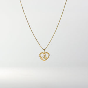 Gold Heart-Shaped Letter M Pendant | A-Z Pendants - Charlie & Co. Jewelry