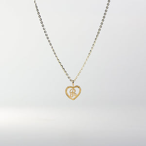 Gold Heart-Shaped Letter R Pendant | A-Z Pendants - Charlie & Co. Jewelry