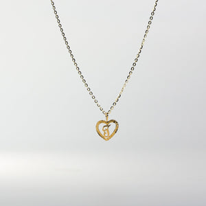 Gold Heart-Shaped Letter T Pendant | A-Z Pendants - Charlie & Co. Jewelry
