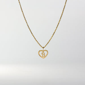 Gold Heart-Shaped Letter G Pendant | A-Z Pendants - Charlie & Co. Jewelry