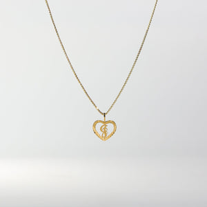 Gold Heart-Shaped Letter J Pendant | A-Z Pendants - Charlie & Co. Jewelry