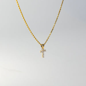 Gold Cubic Zirconia Letter T Pendant | A-Z Pendants - Charlie & Co. Jewelry