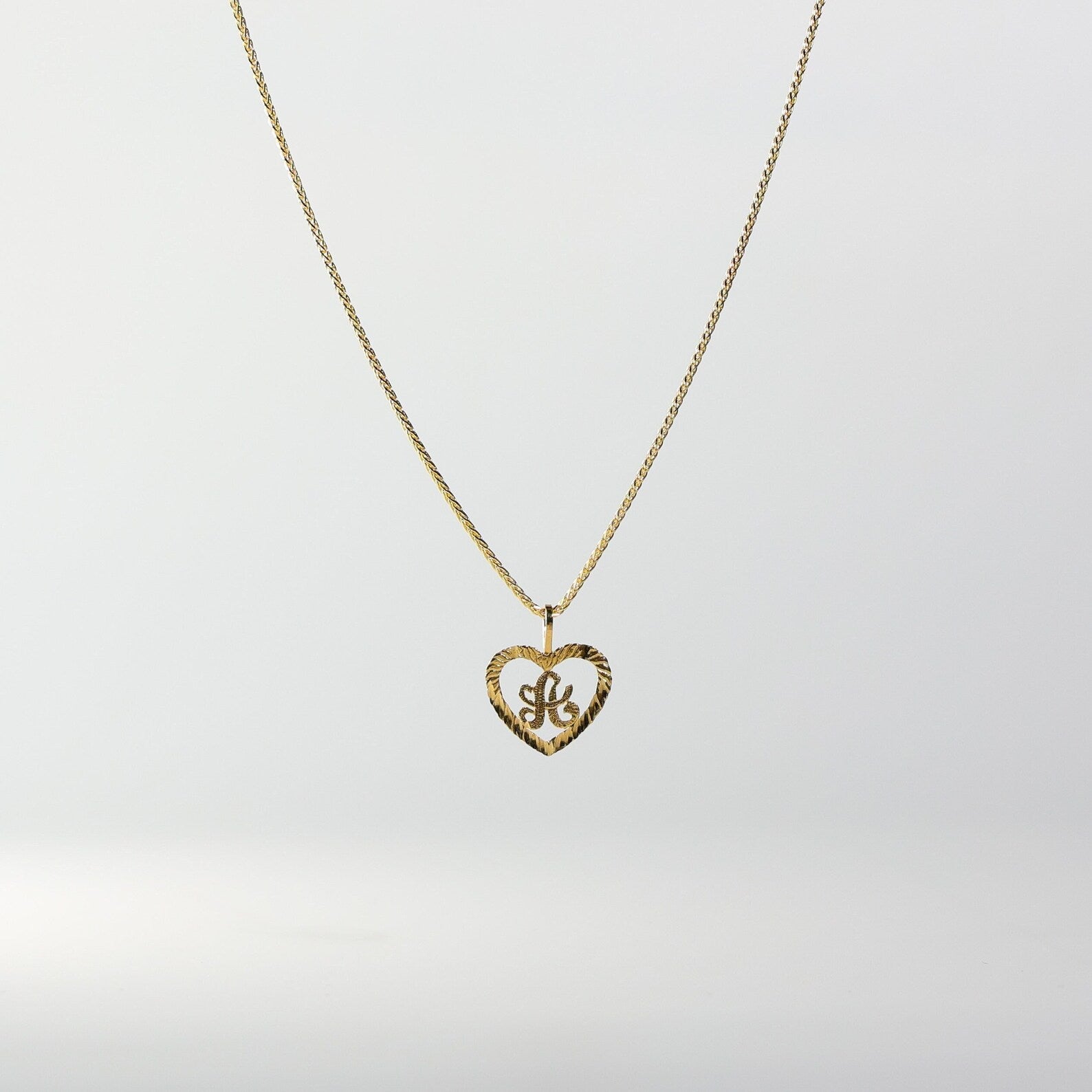 Gold Heart-Shaped Letter A Pendant | A-Z Pendants - Charlie & Co. Jewelry