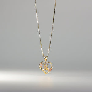 Gold Heart Initial K Pendant | A-Z Pendants - Charlie & Co. Jewelry